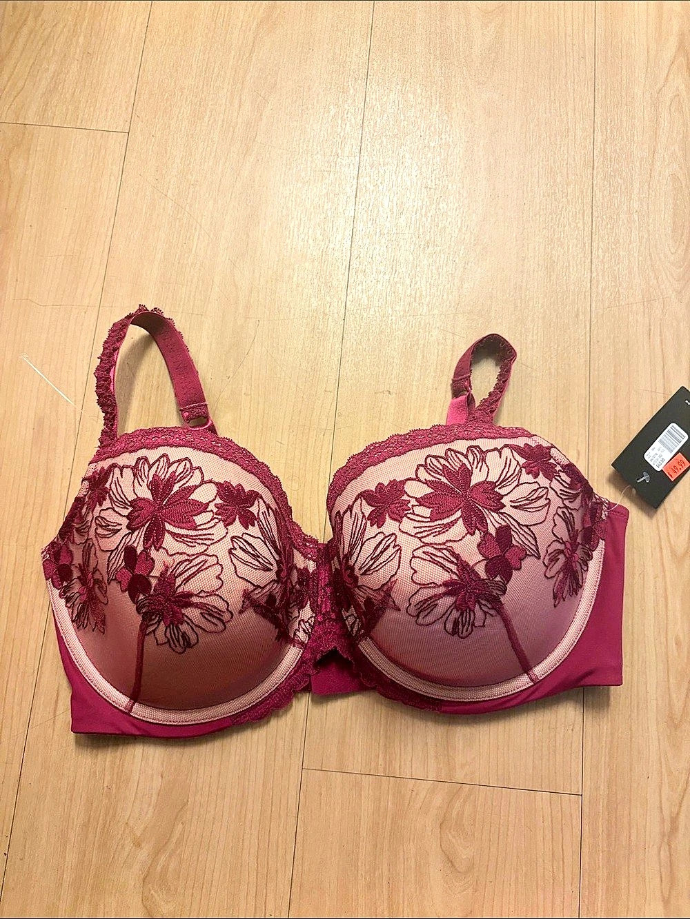Adore Me Floral Lace Bra in Pink Size 38G NWT